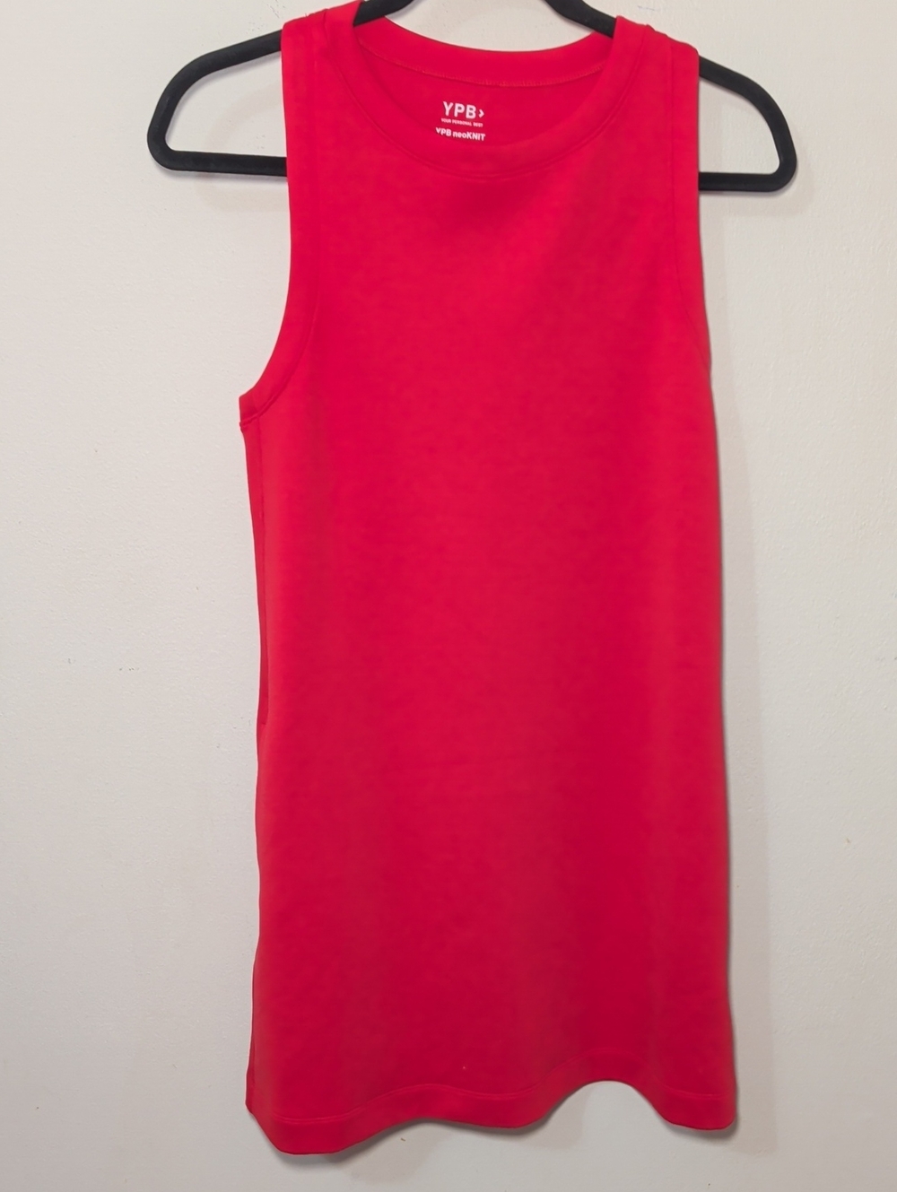 YPB neoKNIT On The Go Unlined Mini Dress Red Athleisure Sporty Women's Size S